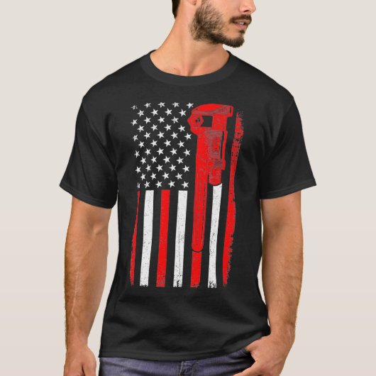 Mechanische CNC Mechanic Tools USA Flag Handyman T-Shirt (Vorderseite)