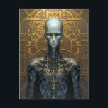 Mechanische Cyborg-Roboter-Science Fiction Postkarte<br><div class="desc">Fantasy,  Sci-fi & Horror Art von The Lunarium.</div>