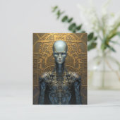 Mechanische Cyborg-Roboter-Science Fiction Postkarte (Stehend Vorderseite)
