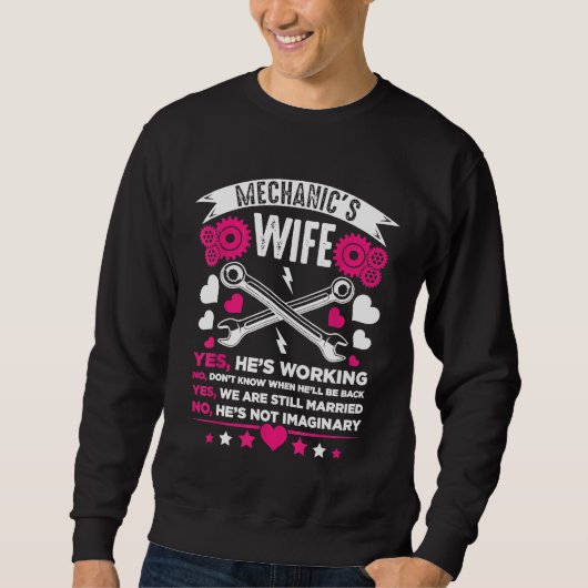 Mechanische Ehefrau Girlfriend Husband Wedding Ann Sweatshirt (Vorderseite)