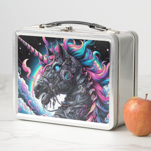 Mechanische Einhornlunchbox Metall Brotdose (Beispiel)