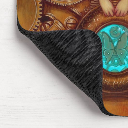 Mechanische Engel I steampunk Fee Mousepad (Ecke)