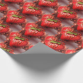 Mechanische Erdbeeren Geschenkpapier (Ecke)