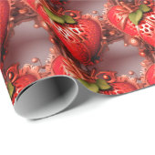 Mechanische Erdbeeren Geschenkpapier (Rolleneckpunkt)