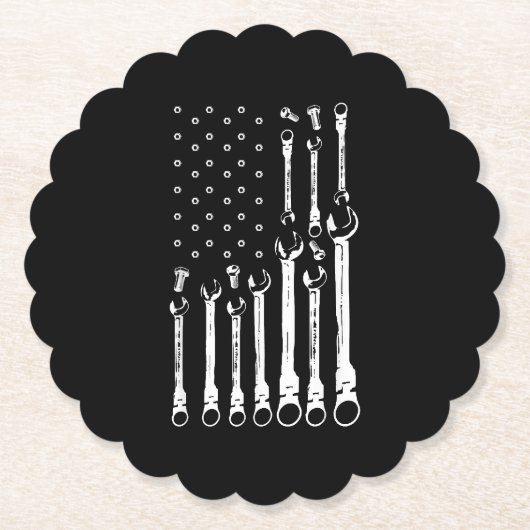 Mechanische Fahne Amerikanisches Flag Flag Mechani Untersetzer (Vorderseite)