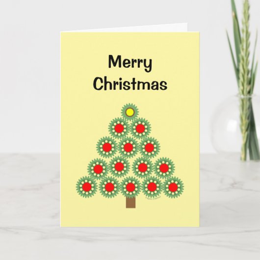 Mechanische Fanggerätbaum Weihnachtskarte Dankeskarte (Vorderseite)