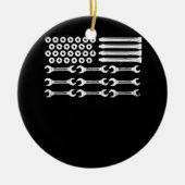 Mechanische Flag Patriotic Mechanic USA Flag unabh Keramik Ornament (Vorne)