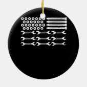 Mechanische Flag Patriotic Mechanic USA Flag unabh Keramik Ornament (Hinten)