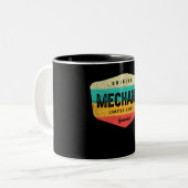 Mechanische Funny Job Title Profession Zweifarbige Tasse (Vorderseite Links)