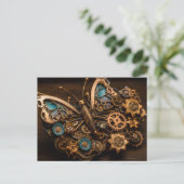 Mechanische Gänge Steampunk Butterfly Postkarte (Stehend Vorderseite)