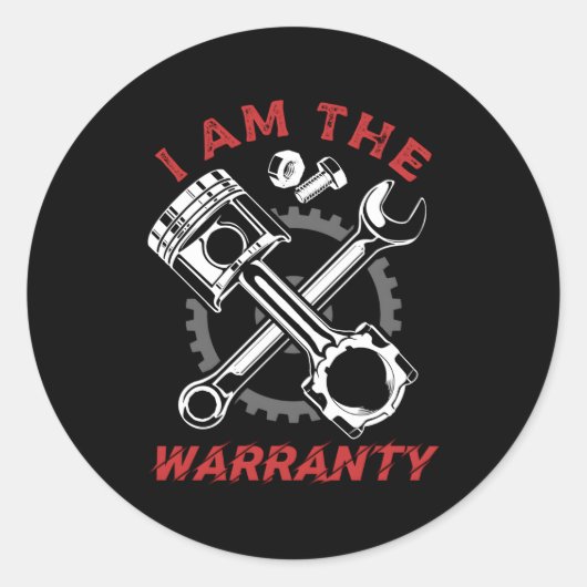 Mechanische Garage Autokraft Runder Aufkleber (Vorderseite)