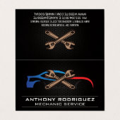 Mechanische Garage | Logo für Sportwagen Visitenkarten (Außenseite Aufgefaltet)