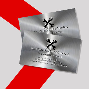 Mechanische Garage Metallische Silber Radialmetall Magnetische Visitenkarte