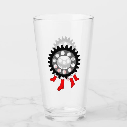 Mechanische Gear Weihnachtsbauten Strumpf Glas (Vorderseite)