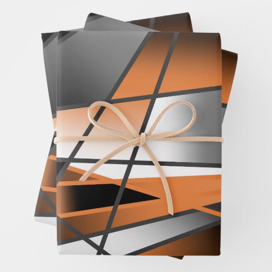 Mechanische Gestaltung der orangefarbenen Farbenfü Geschenkpapier Set (Beispiel)