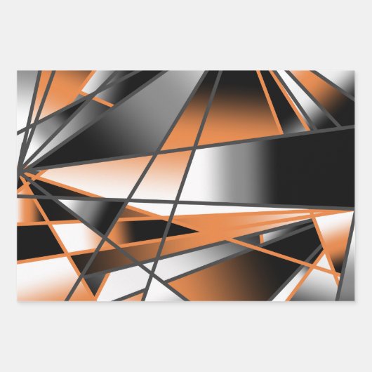 Mechanische Gestaltung der orangefarbenen Farbenfü Geschenkpapier Set (Vorderseite)