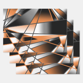 Mechanische Gestaltung der orangefarbenen Farbenfü Geschenkpapier Set