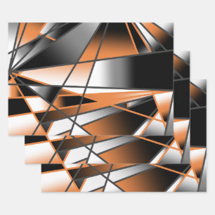 Mechanische Gestaltung der orangefarbenen Farbenfü Geschenkpapier Set