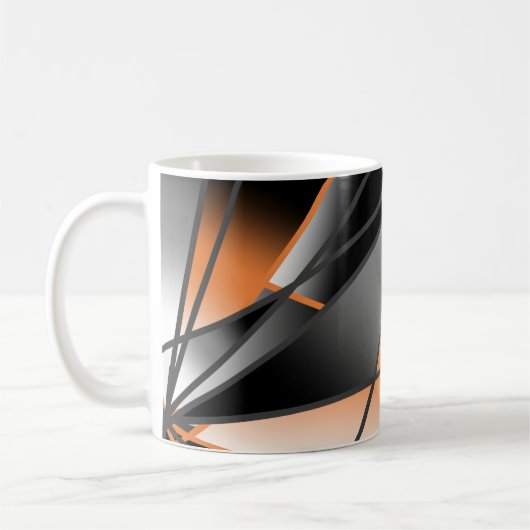 Mechanische Gestaltung der orangefarbenen Farbenfü Kaffeetasse (Links)