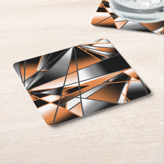 Mechanische Gestaltung der orangefarbenen Farbenfü Rechteckiger Pappuntersetzer (angewinkelt)