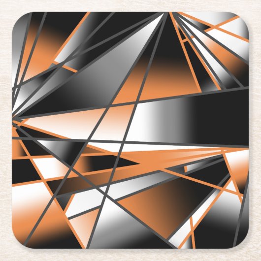 Mechanische Gestaltung der orangefarbenen Farbenfü Rechteckiger Pappuntersetzer (Vorderseite)