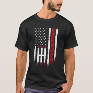 Mechanische Getriebe Race Car American Flag 4. Jul T-Shirt