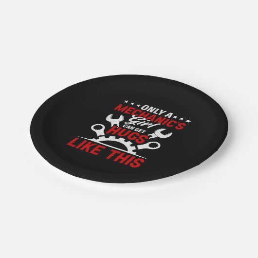 Mechanische Girls Pappteller (Schrägansicht)