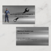 Mechanische Holding-Schlüssel | Auto | Metallic Visitenkarte (Vorne/Hinten)