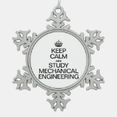 MECHANISCHE INGENIEURE behalten UND ZU UNTERSUCHEN Schneeflocken Zinn-Ornament (Vorderseite)