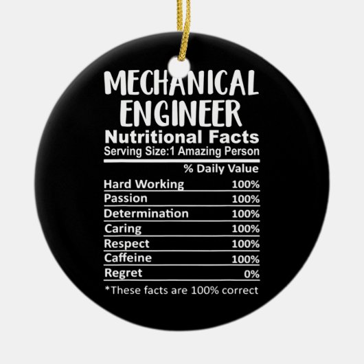 Mechanische Ingenieurnährstoffe Facts Funny Keramik Ornament (Vorne)