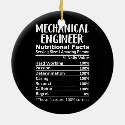 Mechanische Ingenieurnährstoffe Facts Funny Keramik Ornament (Hinten)