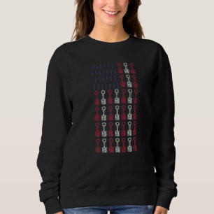 Mechanische Kabel- und Spark-Stecker Amerikanisch Sweatshirt