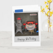 Mechanische Katzen Funny Birthday Card Karte (Gelbe Blume)