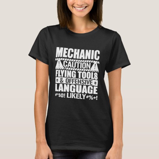 Mechanische Kaution Flying Tools Sprache T-Shirt (Vorderseite)