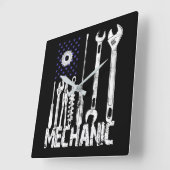 Mechanische Liebhaber | Mechanische Flagge USA Quadratische Wanduhr (Winkel)