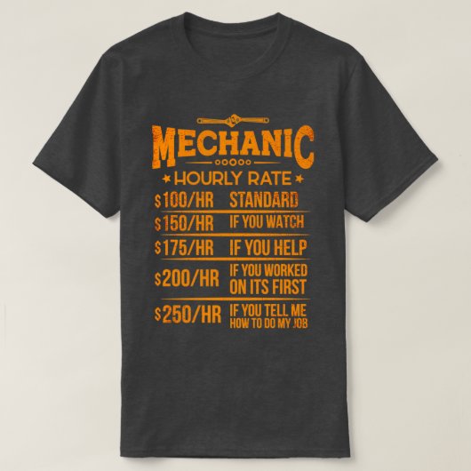 Mechanische Maschinen für den Stundenlohn T-Shirt (Design vorne)