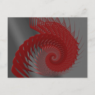Mechanische Muschel. Digitale Kunst in Rot und Gra Postkarte