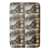 Mechanische Pfoten: Steampunk Staffordshire Terrie Badematte (Vorderseite Vertikal)