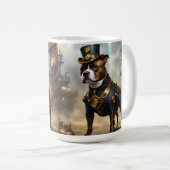 Mechanische Pfoten: Steampunk Staffordshire Terrie Kaffeetasse (VorderseiteRechts)