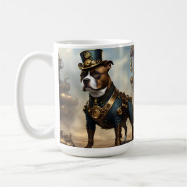 Mechanische Pfoten: Steampunk Staffordshire Terrie Kaffeetasse
