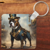 Mechanische Pfoten: Steampunk Staffordshire Terrie Schlüsselanhänger (Rückseite)