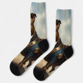 Mechanische Pfoten: Steampunk Staffordshire Terrie Socken (Linkes Detail)