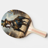 Mechanische Pfoten: Steampunk Staffordshire Terrie Tischtennis Schläger (Seitenansicht)