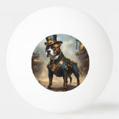 Mechanische Pfoten: Steampunk Staffordshire Terrie Tischtennisball (Rückseite)