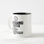 Mechanische Preise $100/h - Minimum $100/h - Minim Zweifarbige Tasse (Vorderseite Links)