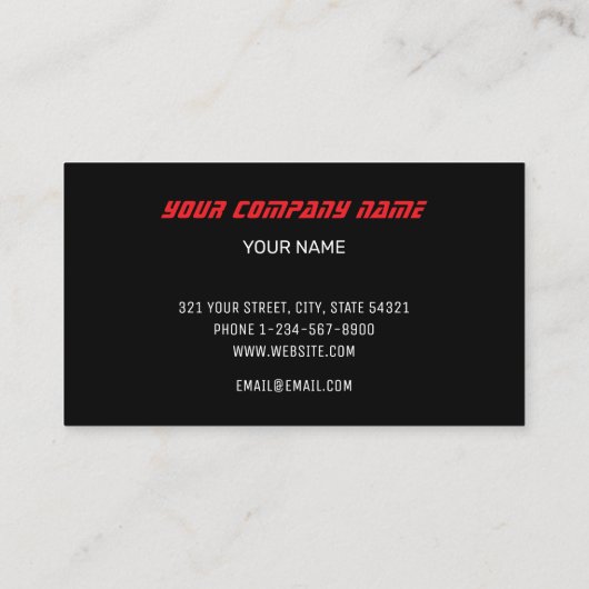 Mechanische Reparatur des Auto mit roten Doppelstr Visitenkarte (Rückseite)