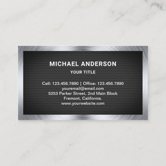 Mechanische Reparatur von Auto aus Metall Visitenkarte (Rückseite)