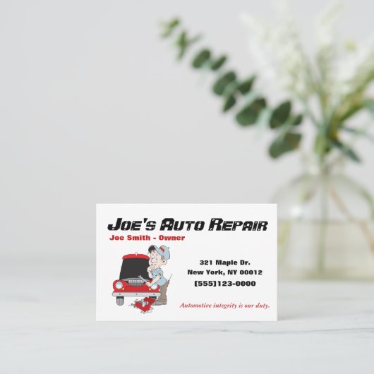 Mechanische Reparatur von Auto Visitenkarte (Stehend Vorderseite)