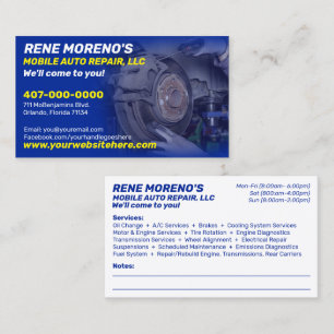 Mechanische Reparatur von Personenkraftwagen, 2 Se Visitenkarte