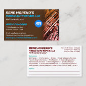 Mechanische Reparatur von Personenkraftwagen 2 Sei Visitenkarte (Vorne/Hinten)